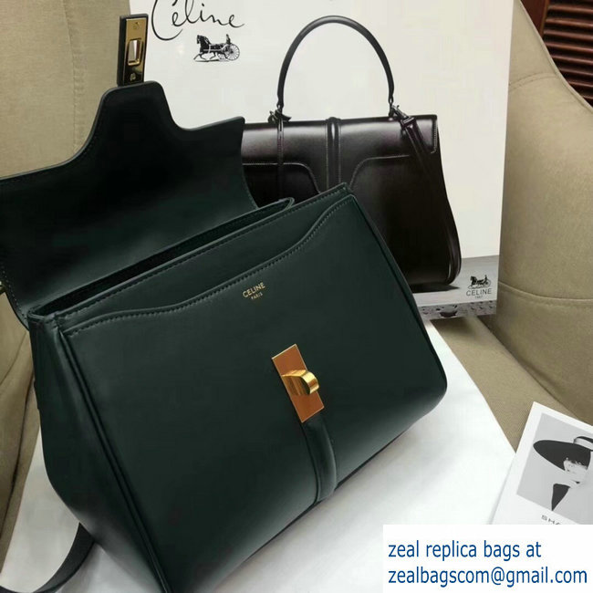 Celine Calfskin Small 16 Bag dark green 188003/188004 2019 - Click Image to Close