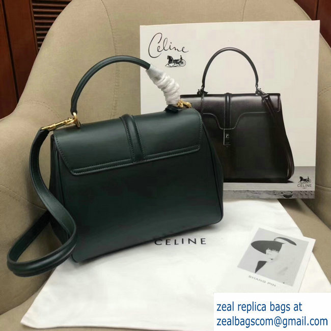 Celine Calfskin Small 16 Bag dark green 188003/188004 2019