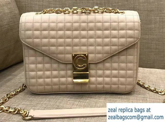 Celine Quilted Calfskin Medium C Bag Beige 187253 2018