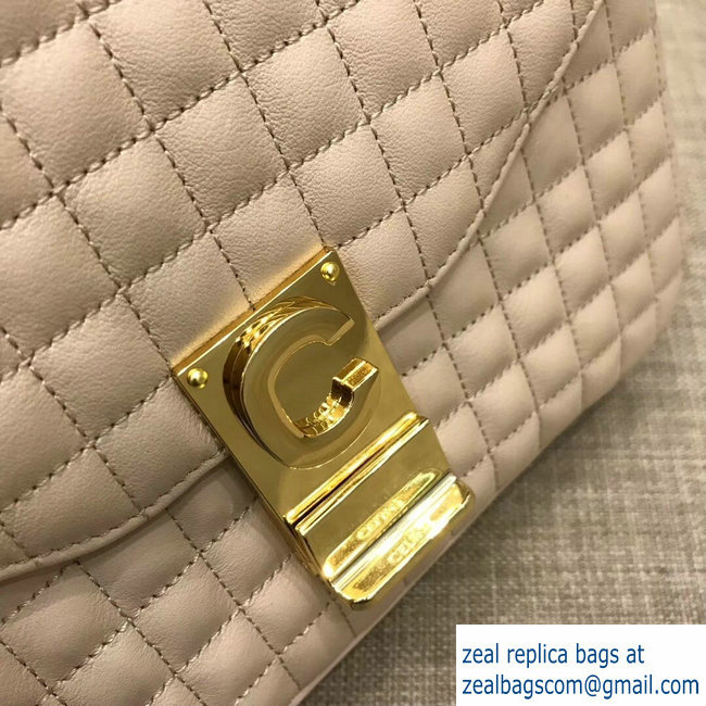 Celine Quilted Calfskin Medium C Bag Beige 187253 2018 - Click Image to Close