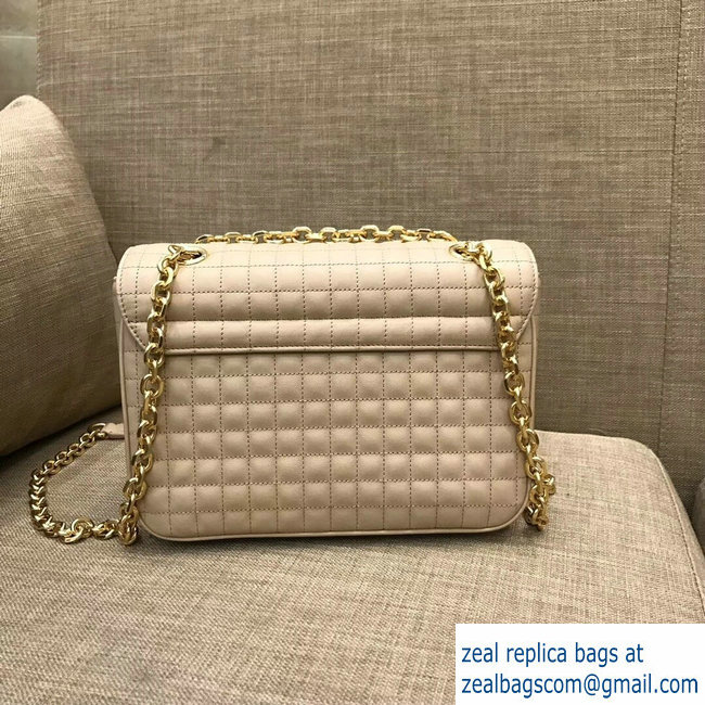 Celine Quilted Calfskin Medium C Bag Beige 187253 2018