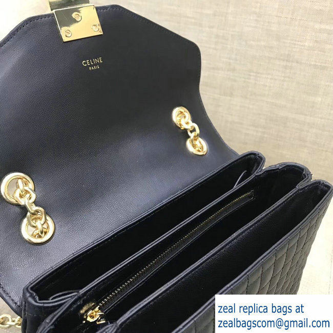 Celine Quilted Calfskin Medium C Bag Black 187253 2018