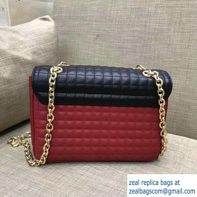 Celine Quilted Calfskin Medium C Bag Black/Red 187253 2018 - Click Image to Close