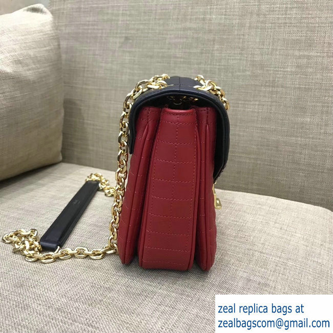 Celine Quilted Calfskin Medium C Bag Black/Red 187253 2018 - Click Image to Close