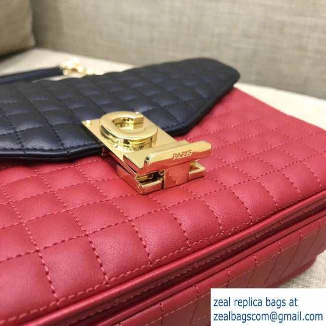 Celine Quilted Calfskin Medium C Bag Black/Red 187253 2018