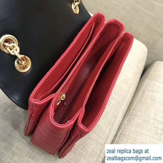 Celine Quilted Calfskin Medium C Bag Black/Red 187253 2018 - Click Image to Close