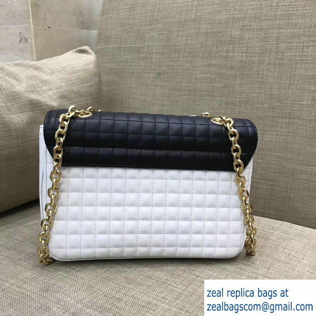 Celine Quilted Calfskin Medium C Bag Black/White 187253 2018