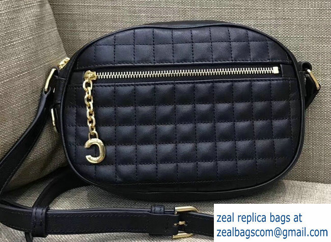 Celine Quilted Calfskin Small C Charm Bag Black 188363 2018 - Click Image to Close