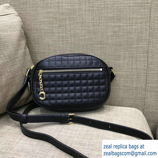 Celine Quilted Calfskin Small C Charm Bag Black 188363 2018