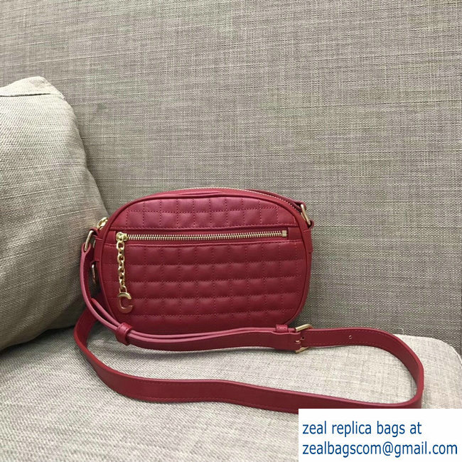 Celine Quilted Calfskin Small C Charm Bag Red 188363 2018