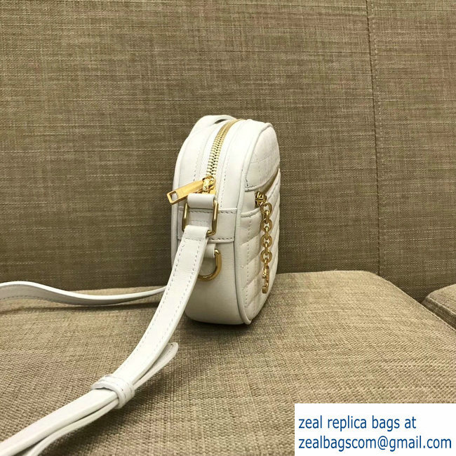 Celine Quilted Calfskin Small C Charm Bag White 188363 2018