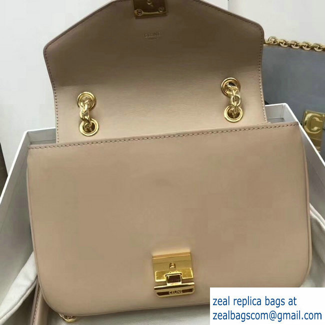 Celine Shiny Calfskin Medium C Bag Beige 187253 2019 - Click Image to Close