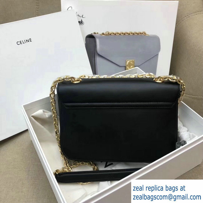 Celine Shiny Calfskin Medium C Bag Black 187253 2019