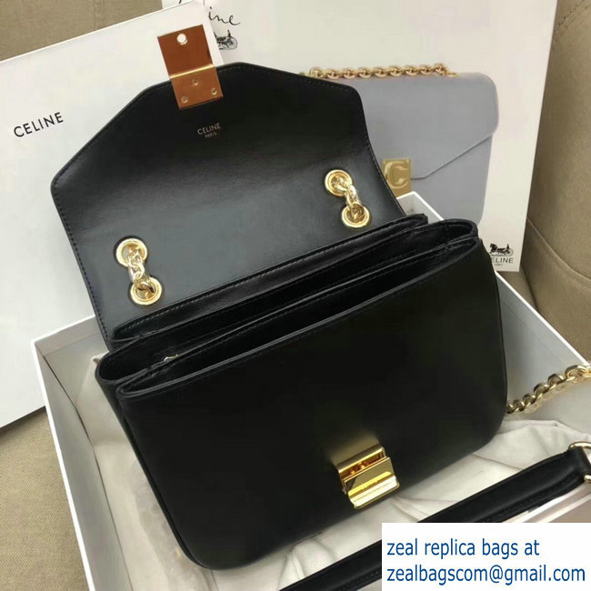 Celine Shiny Calfskin Medium C Bag Black 187253 2019