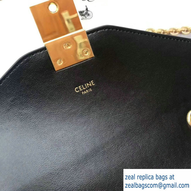 Celine Shiny Calfskin Medium C Bag Black 187253 2019