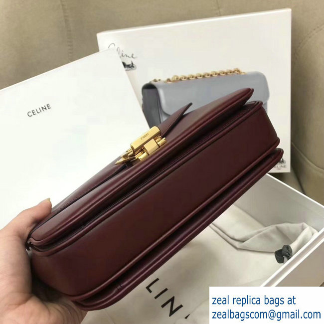 Celine Shiny Calfskin Medium C Bag Burgundy 187253 2019 - Click Image to Close