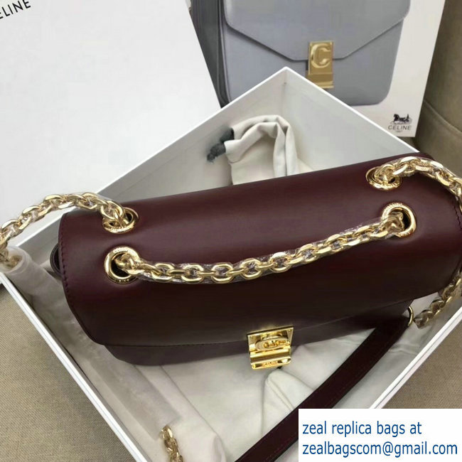 Celine Shiny Calfskin Medium C Bag Burgundy 187253 2019