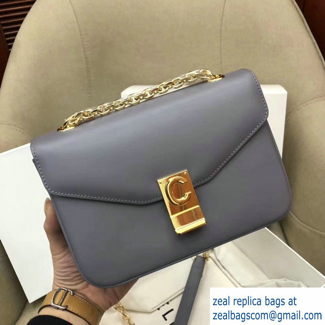 Celine Shiny Calfskin Medium C Bag Gray 187253 2019 - Click Image to Close