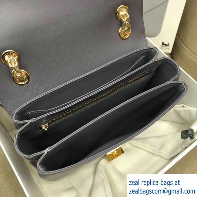 Celine Shiny Calfskin Medium C Bag Gray 187253 2019