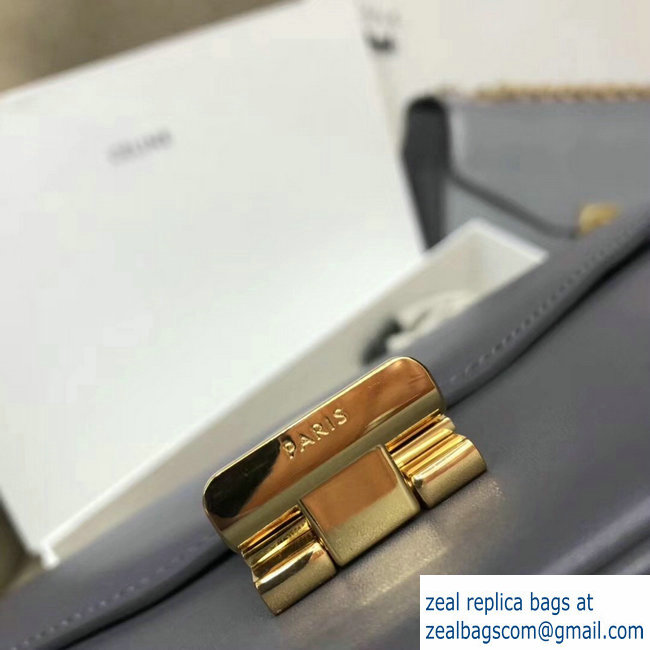 Celine Shiny Calfskin Medium C Bag Gray 187253 2019