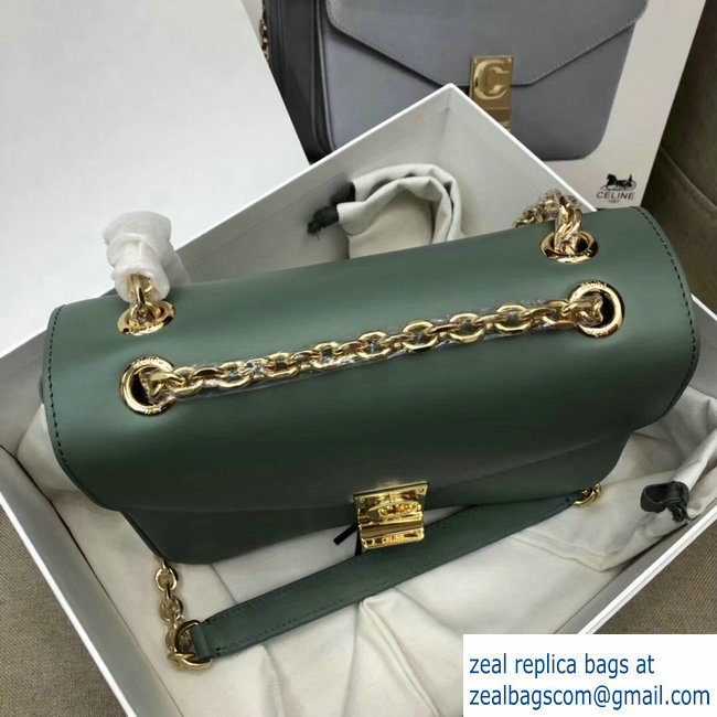 Celine Shiny Calfskin Medium C Bag Light Green 187253 2019