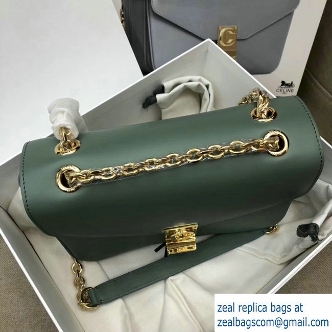 Celine Shiny Calfskin Medium C Bag Light Green 187253 2019