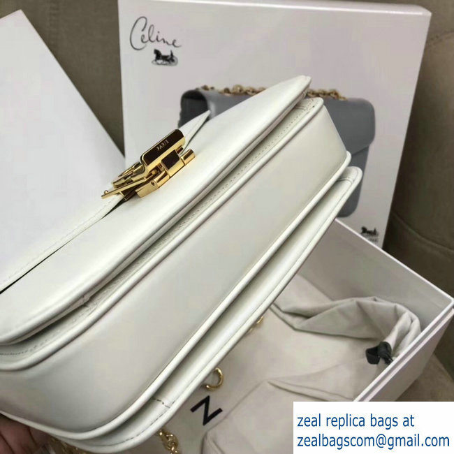 Celine Shiny Calfskin Medium C Bag White 187253 2019 - Click Image to Close