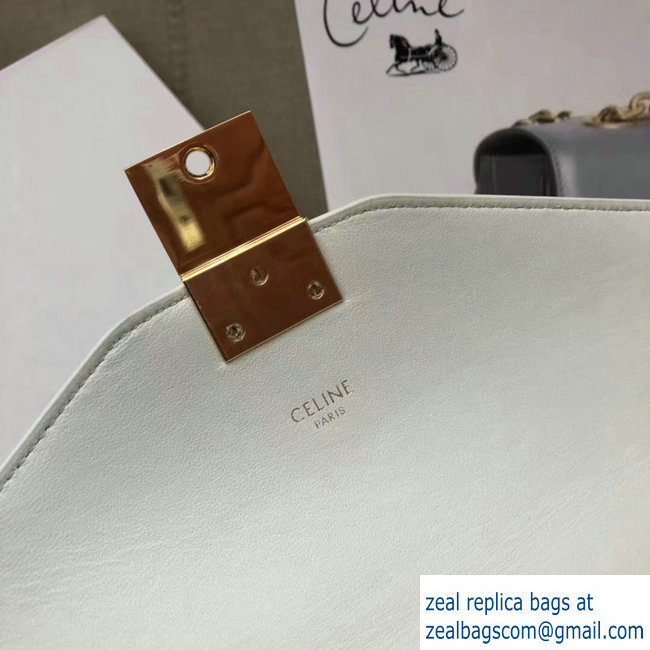 Celine Shiny Calfskin Medium C Bag White 187253 2019