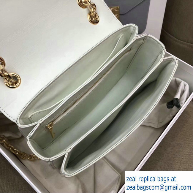 Celine Shiny Calfskin Medium C Bag White 187253 2019