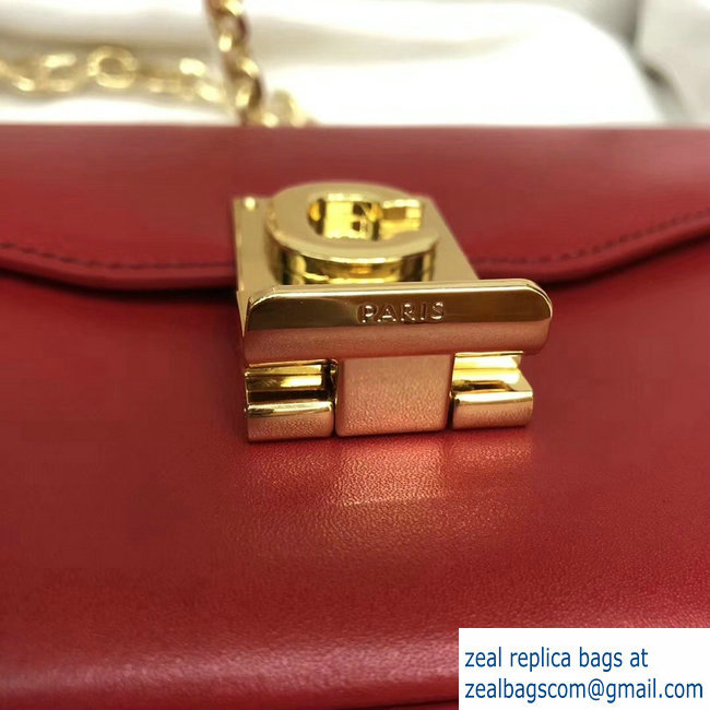 Celine Shiny Calfskin Medium C Bag red 187253 2019