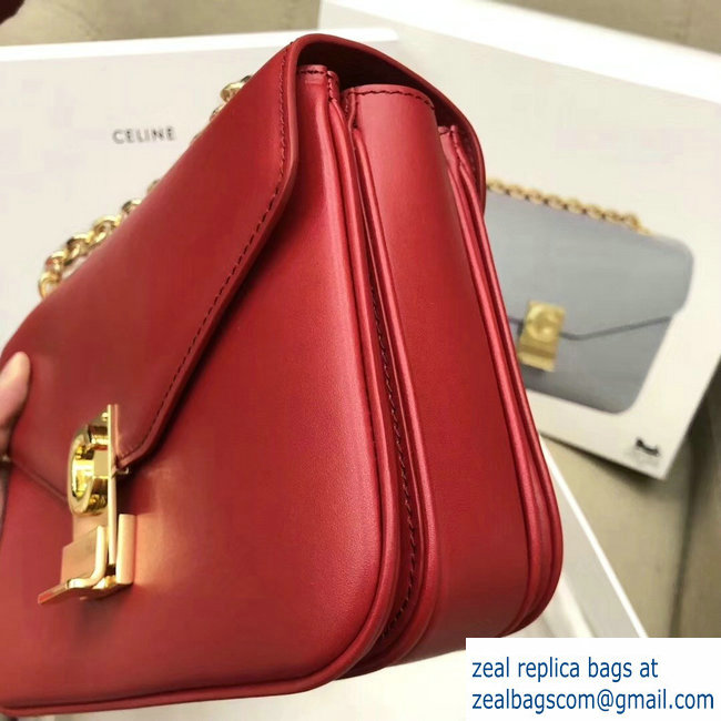 Celine Shiny Calfskin Medium C Bag red 187253 2019