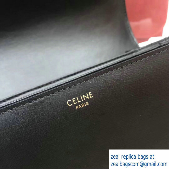 Celine Shiny Calfskin Medium Triomphe Bag Black 187363 2019