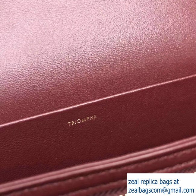 Celine Shiny Calfskin Medium Triomphe Bag Burgundy 187363 2019 - Click Image to Close