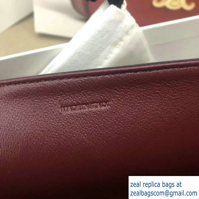 Celine Shiny Calfskin Medium Triomphe Bag Burgundy 187363 2019 - Click Image to Close