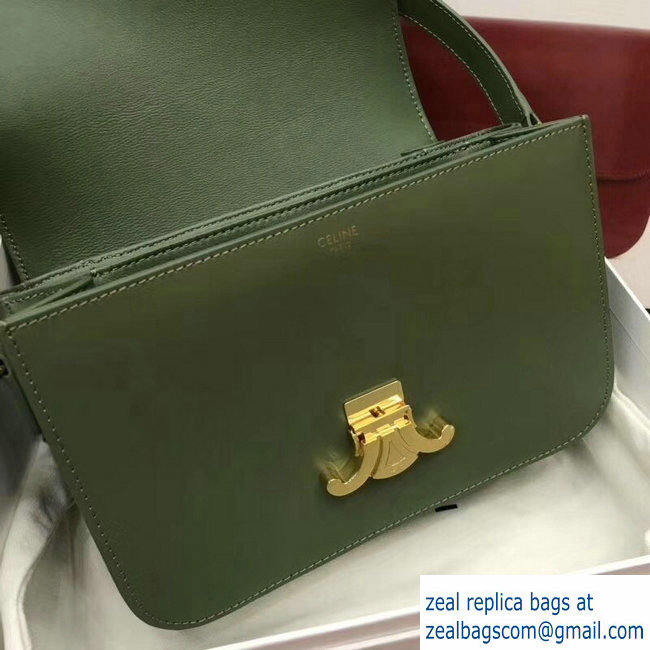 Celine Shiny Calfskin Medium Triomphe Bag Light Green 187363 2019