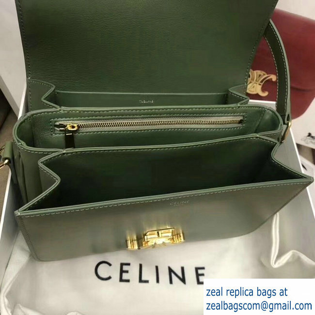 Celine Shiny Calfskin Medium Triomphe Bag Light Green 187363 2019