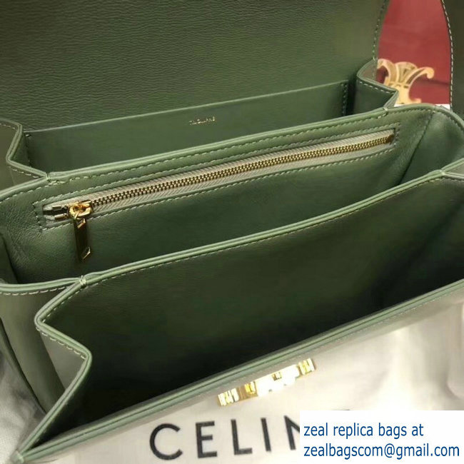 Celine Shiny Calfskin Medium Triomphe Bag Light Green 187363 2019 - Click Image to Close