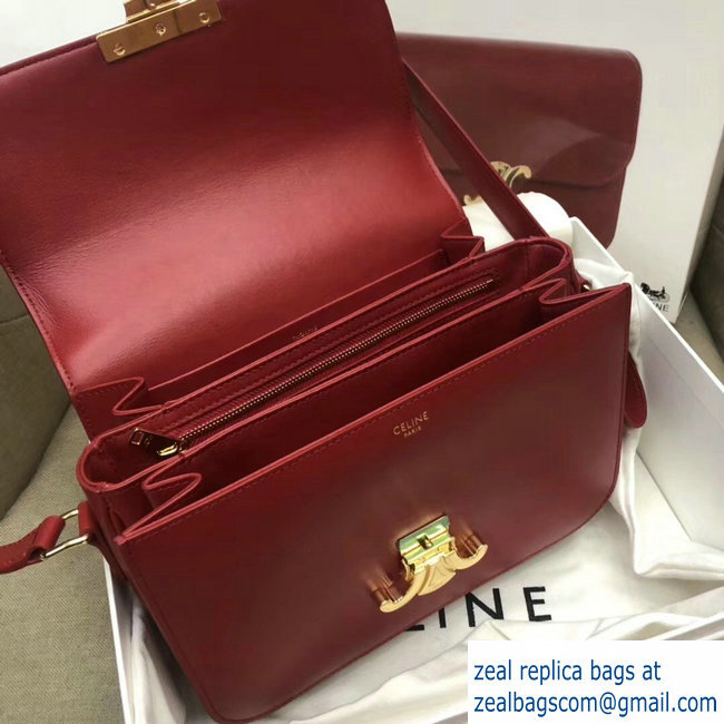 Celine Shiny Calfskin Medium Triomphe Bag Red 187363 2019 - Click Image to Close