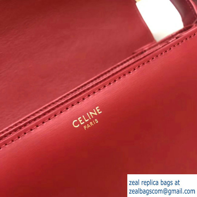 Celine Shiny Calfskin Medium Triomphe Bag Red 187363 2019