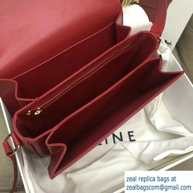 Celine Shiny Calfskin Medium Triomphe Bag Red 187363 2019