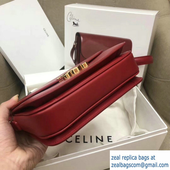 Celine Shiny Calfskin Medium Triomphe Bag Red 187363 2019 - Click Image to Close