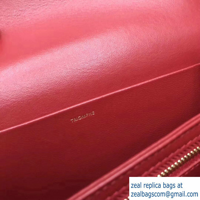 Celine Shiny Calfskin Medium Triomphe Bag Red 187363 2019 - Click Image to Close