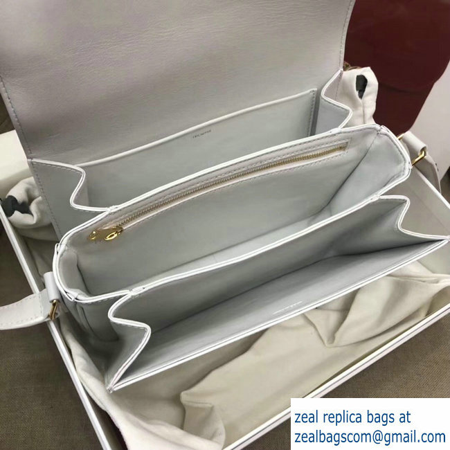 Celine Shiny Calfskin Medium Triomphe Bag White 187363 2019 - Click Image to Close