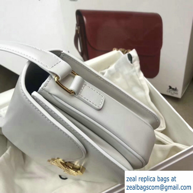 Celine Shiny Calfskin Medium Triomphe Bag White 187363 2019 - Click Image to Close