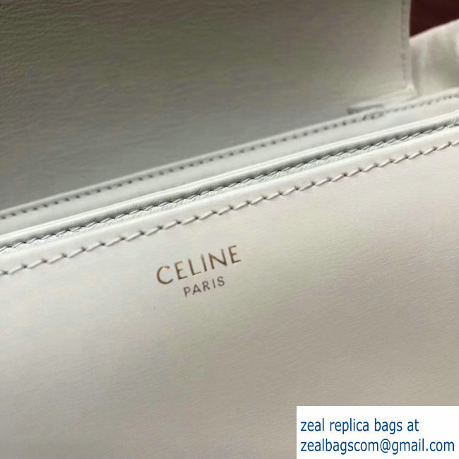 Celine Shiny Calfskin Medium Triomphe Bag White 187363 2019 - Click Image to Close
