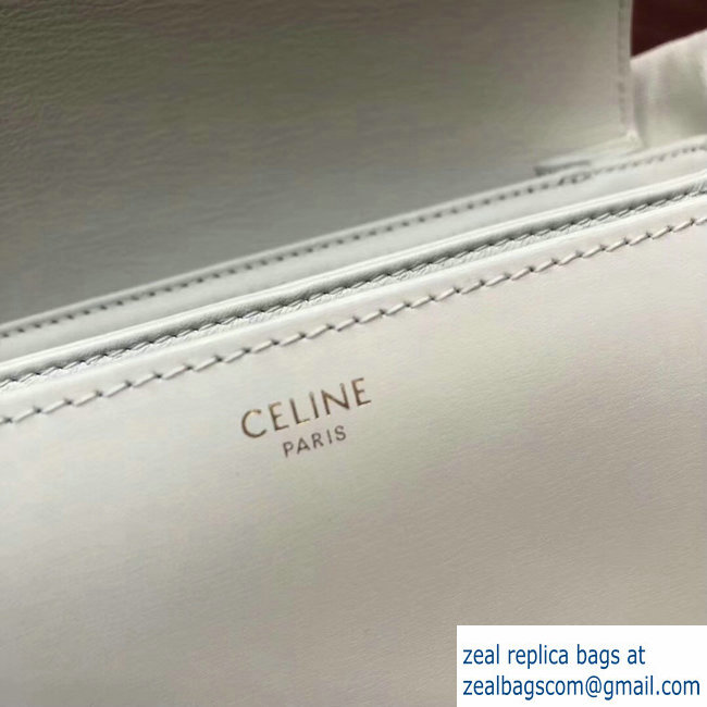 Celine Shiny Calfskin Medium Triomphe Bag White 187363 2019