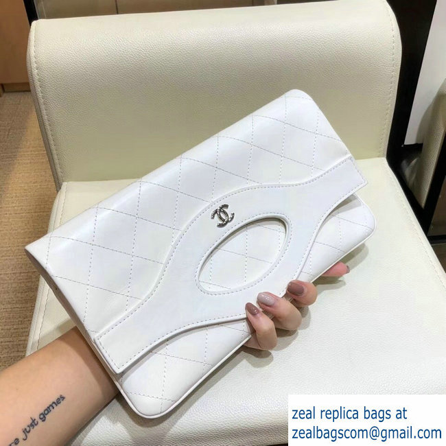 Chanel Calfskin Chanel 31 Pouch Clutch Bag A70520 White 2018