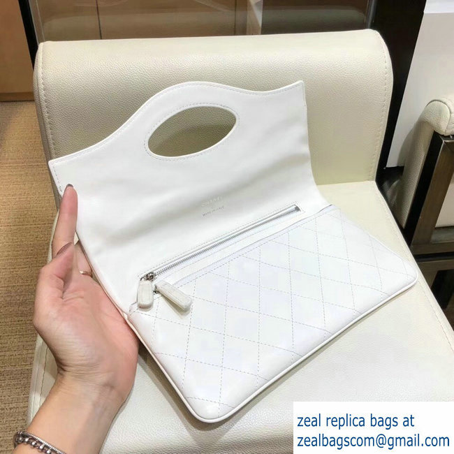 Chanel Calfskin Chanel 31 Pouch Clutch Bag A70520 White 2018