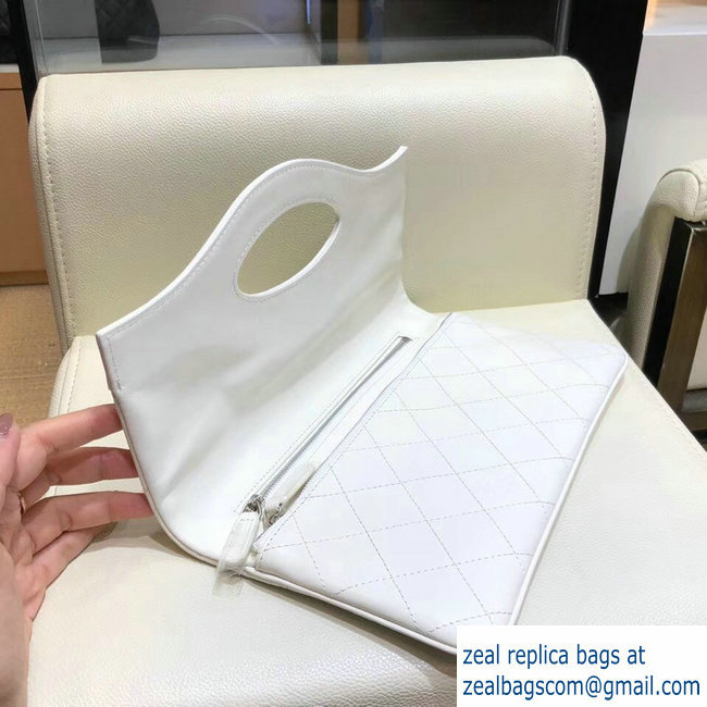 Chanel Calfskin Chanel 31 Pouch Clutch Bag A70520 White 2018