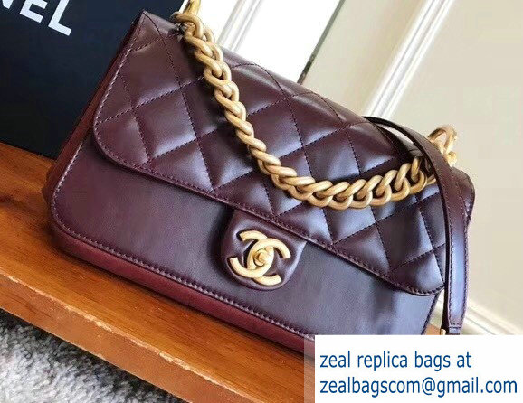 Chanel Chain Flap Medium Bag Burgundy 2018
